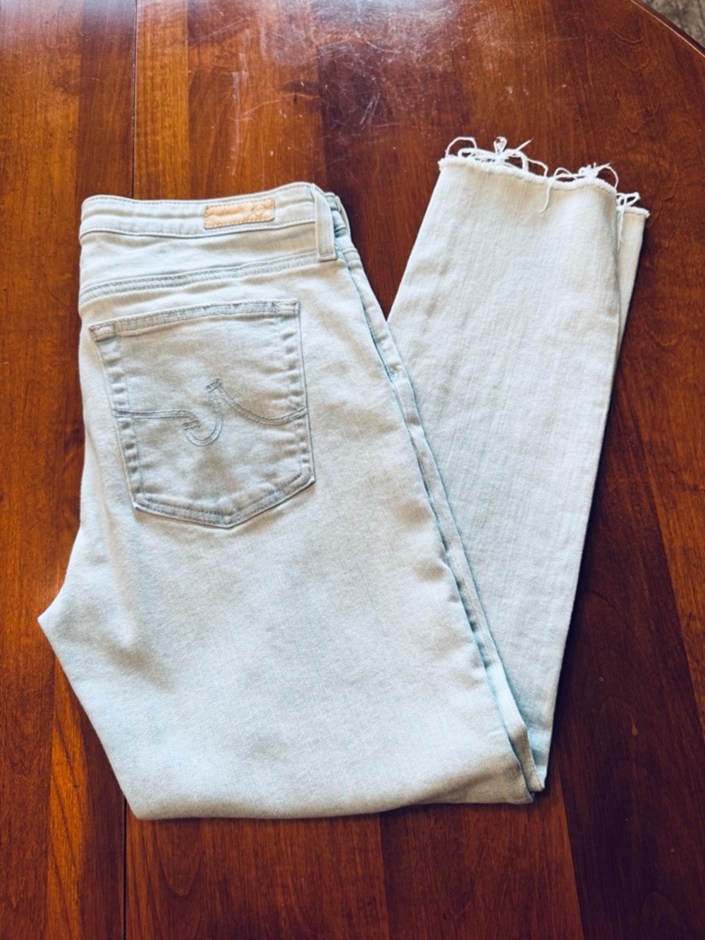 Ag Adriano Goldschmied Light Blue Prima Crop Jeans